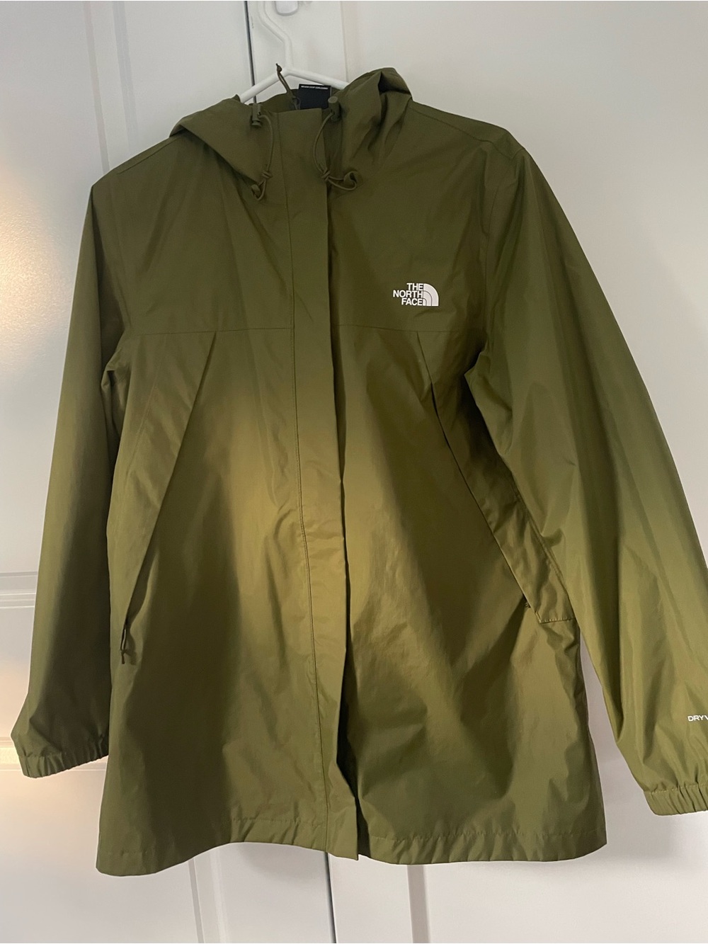 The North Face Olive Hooded Trench Raincoat